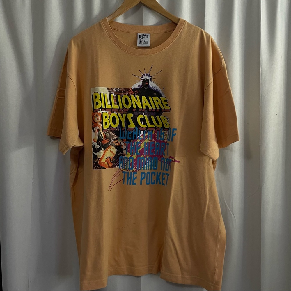 billionaire boys club graphic t-shirt size 2xl peach
